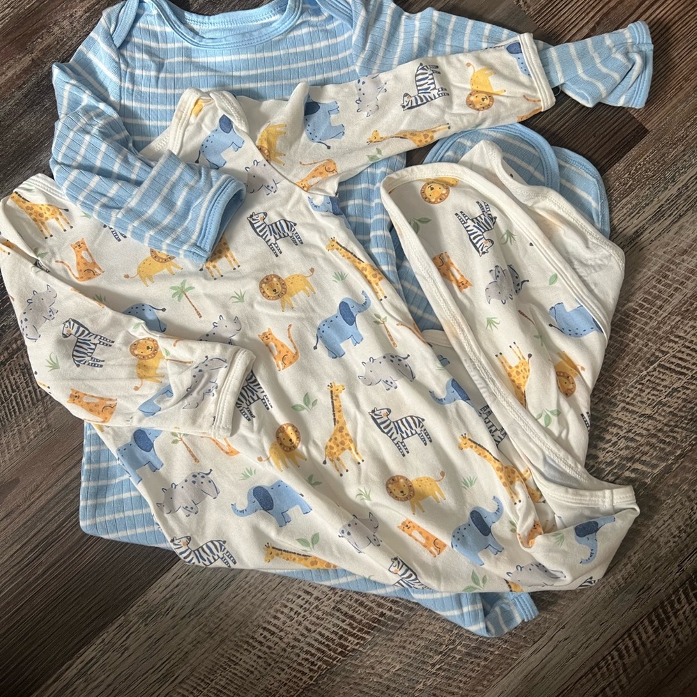 Set of 2 Tie swaddles 0-3